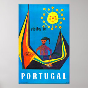 Portugal Vintage Travel Poster Restored