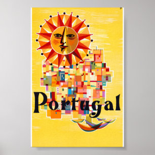 Portugal Vintage Travel Poster Restored