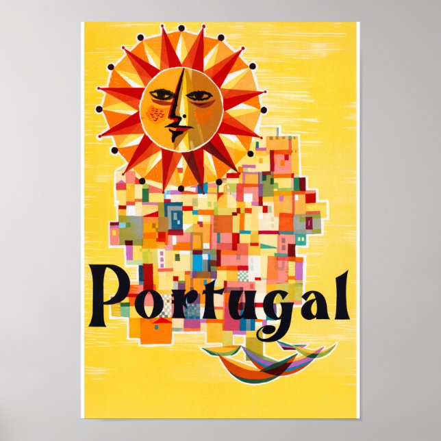 Portugal Vintage Travel Poster Restored (Front)