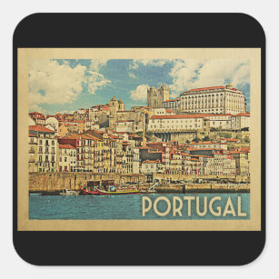 Portugal Vintage Travel Square Sticker