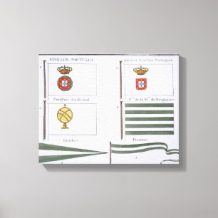 Portugese Flags, from a French book of Flags, c.18 Canvas Print