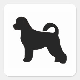portugese water dog silhouette.png square sticker
