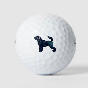 Portugese Water Dog Watercolor Silhouette Golf Balls