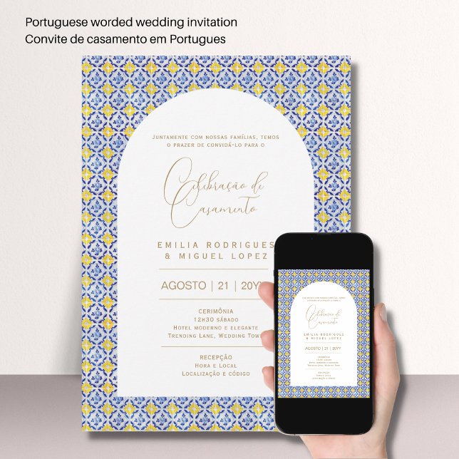 Portugeuse |  Casamento Floral Folkart Rústico Invitation (Creator Uploaded)
