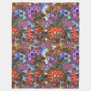 Portuguese abstract folk art fleece blanket