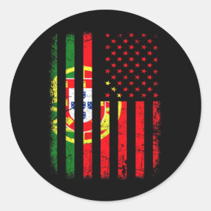Portuguese American Flag Portugal America Pride He Classic Round Sticker