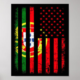 Portuguese American Flag Portugal America Pride He Poster