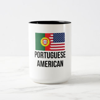 Portuguese American Flag Two-Tone Coffee Mug
