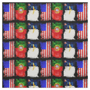 Portuguese American flags Fabric