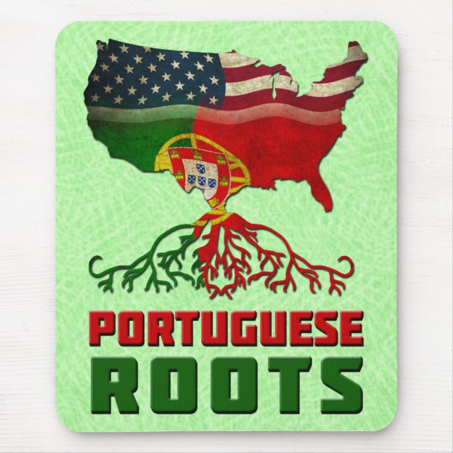 Portuguese American Roots Mousemat (Front)