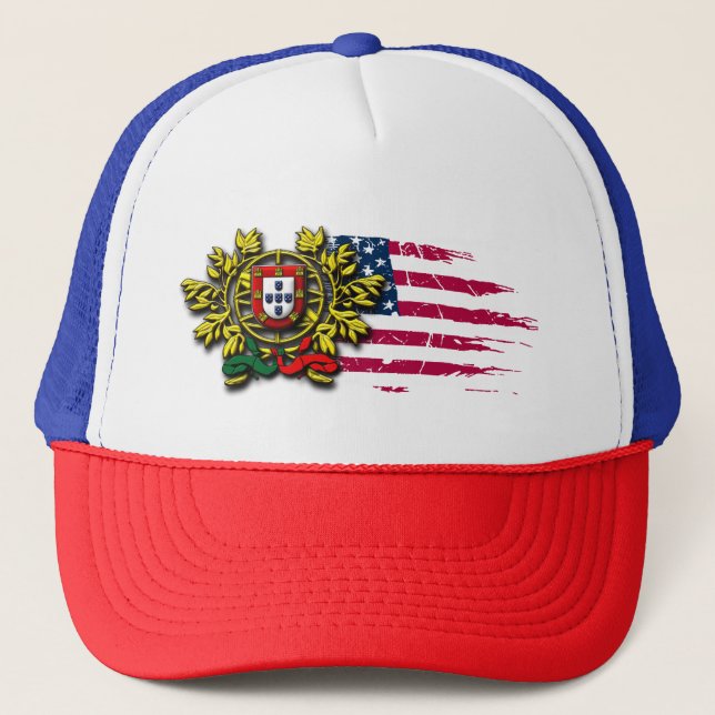 Portuguese American Trucker Hat (Front)