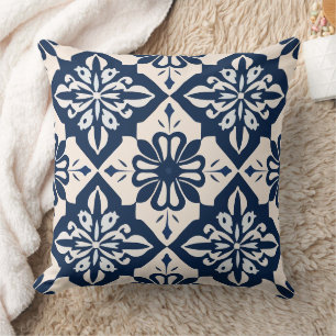Portuguese Azulejo Blue and White Cushion