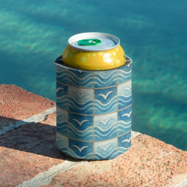 Portuguese Azulejo Blue Tile Pattern Can Cooler –  (In Situ Pool)