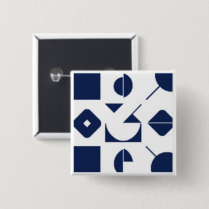 Portuguese Azulejo Geometric Pattern Button – Mode
