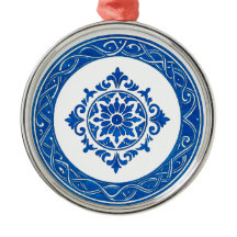 Portuguese Azulejo Ornament – Blue Tile Christmas