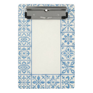 Portuguese Azulejo tile blue stationary design Mini Clipboard