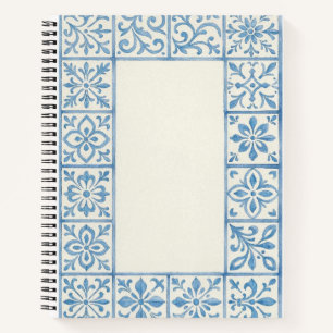 Portuguese Azulejo tile blue stationary design Notebook