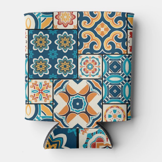 Portuguese Azulejos: Traditional Tile Art. Can Cooler (Front)