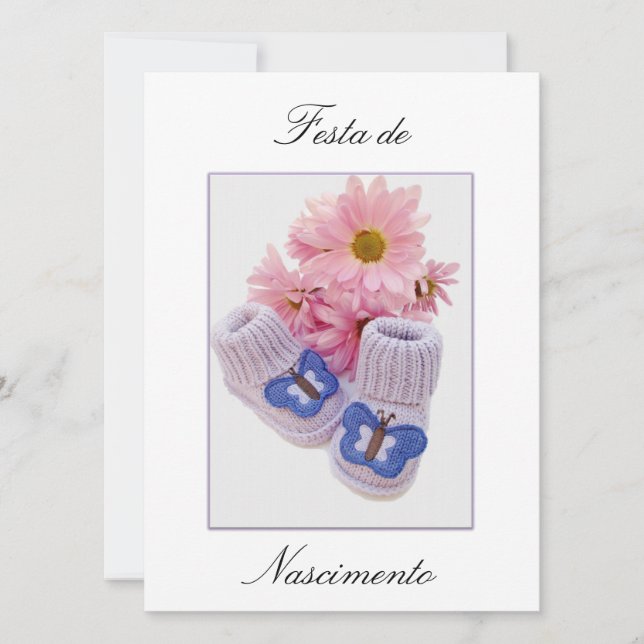 Portuguese: Baby shower / Convite Chá de Bebe Invitation (Front)