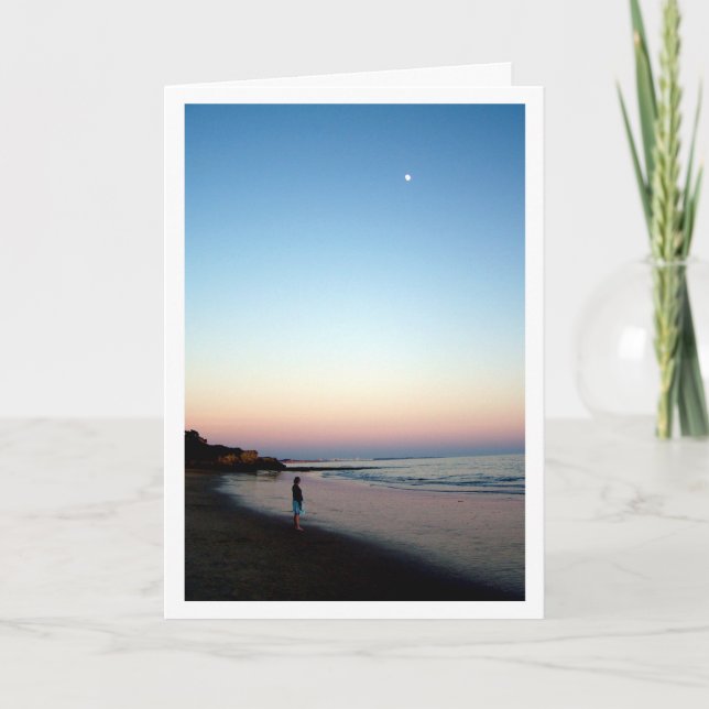 Portuguese Beach Evening Sunset Card (Front)