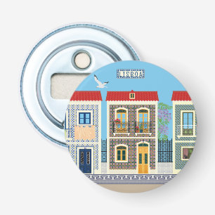 Portuguese beautiful houses with tiles or azulejos bottle opener