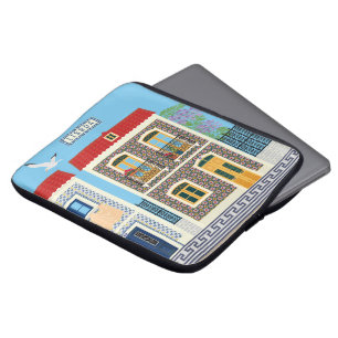Portuguese beautiful houses with tiles or azulejos laptop sleeve