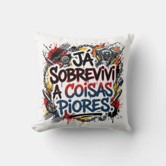Portuguese biker quote – graffiti cushion