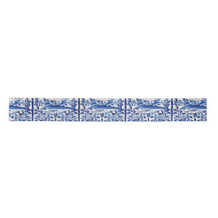 Portuguese Blue and White Sardine Satin Ribbon