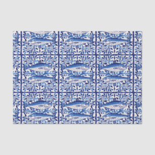 Portuguese Blue and White Sardine Tissue Paper
