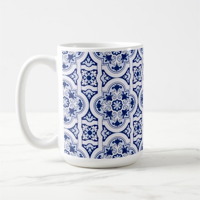 Portuguese blue tile coffee mug (Left)