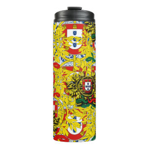 Portuguese blue tile designs thermal tumbler
