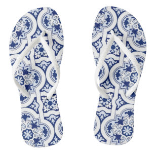 Portuguese blue tile flip flops