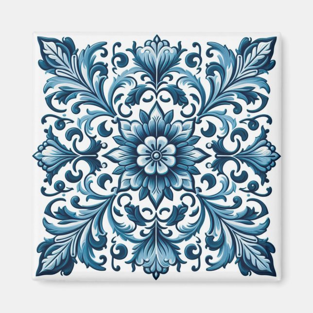 Portuguese blue tile magnet (Front)