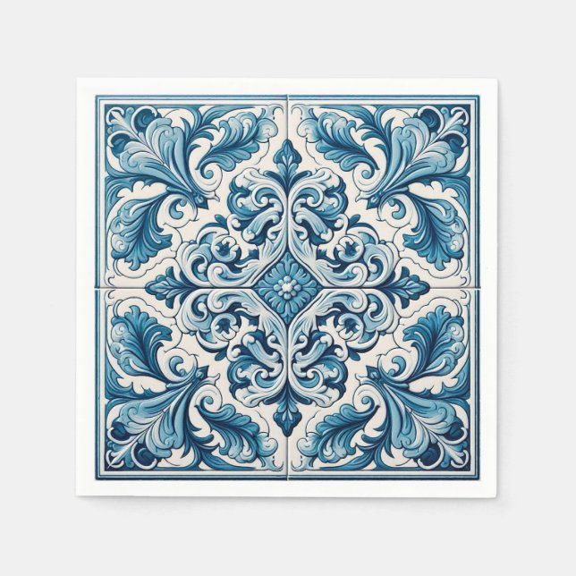Portuguese blue tile napkin (Front)