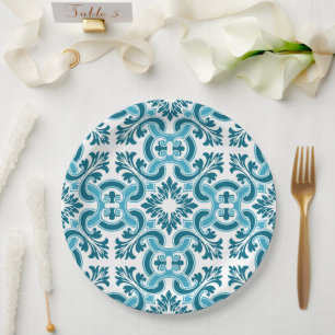 Portuguese blue tile paper plate