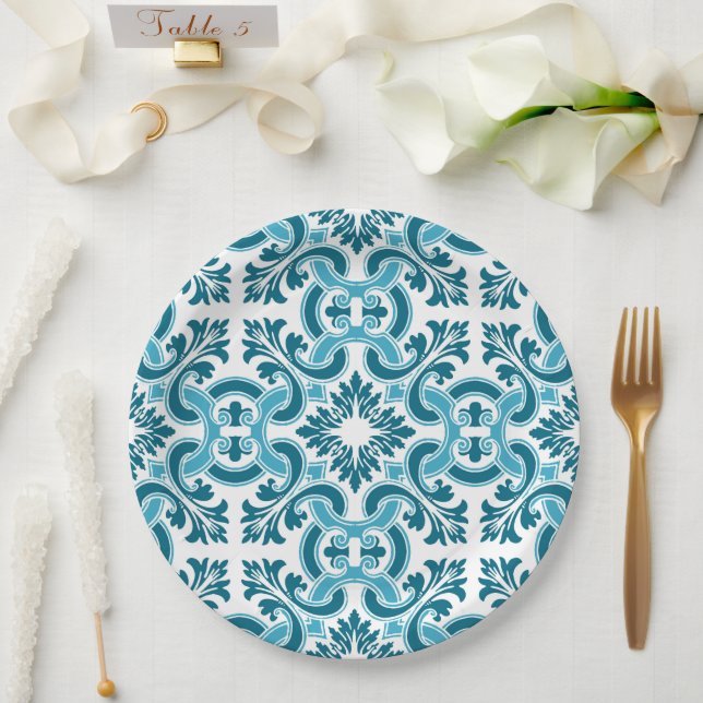 Portuguese blue tile paper plate (Wedding)
