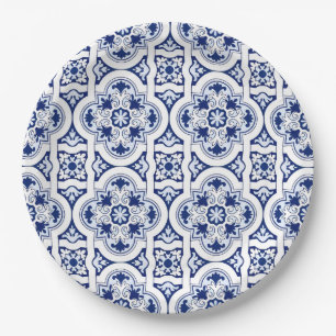 Portuguese blue tile paper plate