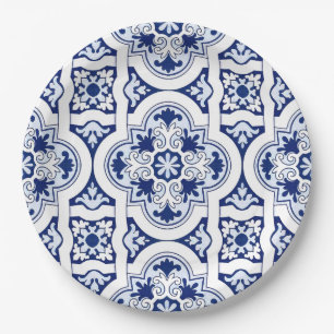 Portuguese blue tile paper plate