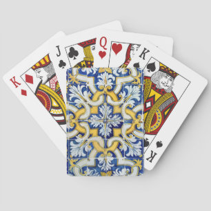 Portuguese blue tile playing cards