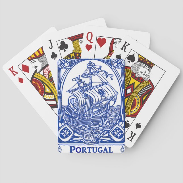 Portuguese blue tile playing cards (Back)