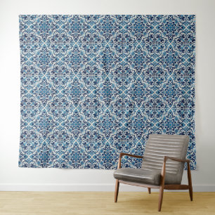 Portuguese blue tile tapestry
