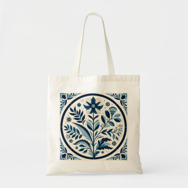 Portuguese blue tile tote bag (Front)