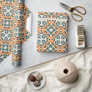 Portuguese blue tile wrapping paper