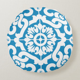 Portuguese blue tiles 1 round cushion