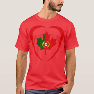 Portuguese Canadian Multinational Patriot Flag Hea T-Shirt