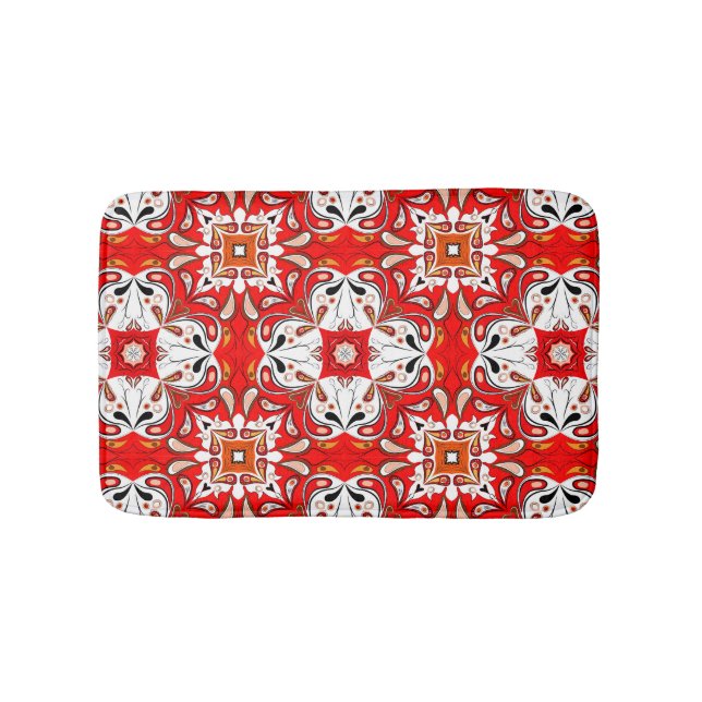 Portuguese Ceramic Tile Pattern Bath Mat (Front)