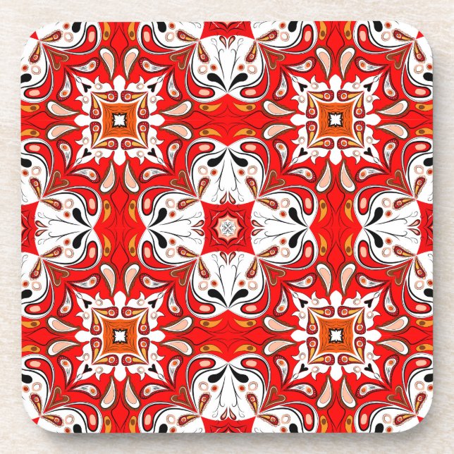 Portuguese Ceramic Tile Pattern Coaster (Front)