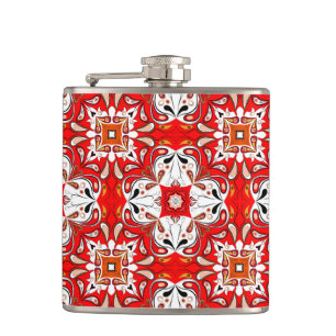 Portuguese Ceramic Tile Pattern Hip Flask
