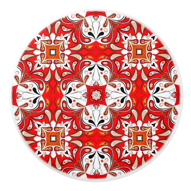 Portuguese Ceramic Tile Pattern Knob (Front)