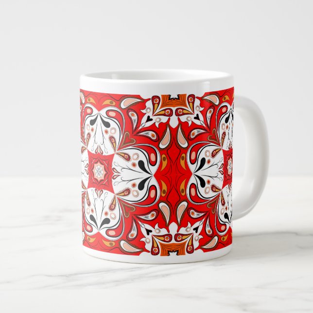 Portuguese Ceramic Tile Pattern Large Coffee Mug (Front Right)